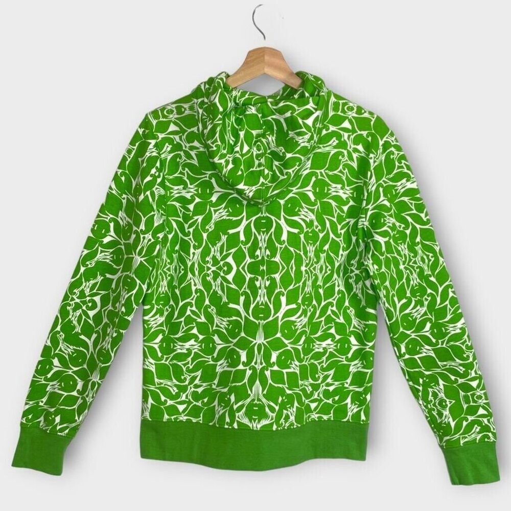 The North Face Green Floral Abstract Zip Up Hoodie Size Medium M - Picture 2 of 7